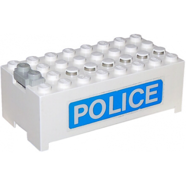 electric 9v battery box small without battery cover with police pattern on both sides stickers - set 6450