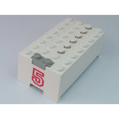 electric 9v battery box small without battery cover with red 5 pattern sticker - set 6440
