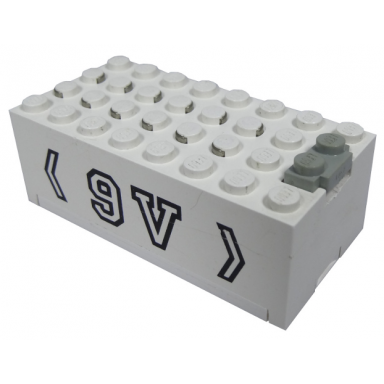 white electric 9v battery box small with 9v pattern