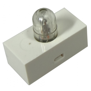 white electric light brick 1 x 2 with lamp on top