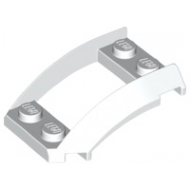 white wedge 4 x 3 open with cutout and 4 studs