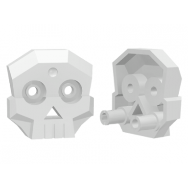 white rock skull 1 x 4 x 3 relief with two pins