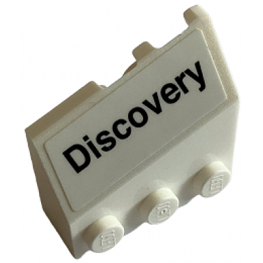 white wedge 3 x 3 sloped right with black discovery pattern sticker - set 10283