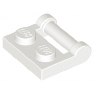white plate modified 1 x 2 with bar handle on side - closed ends