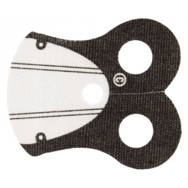 white minifigure armor pauldron cloth with black neck and 4 thin black stripes pattern thick border