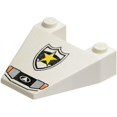 white wedge 4 x 4 taper with police yellow star badge and headlights pattern