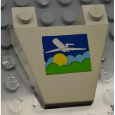 white wedge 4 x 4 taper with airplane above sun clouds pattern sticker - set 1774