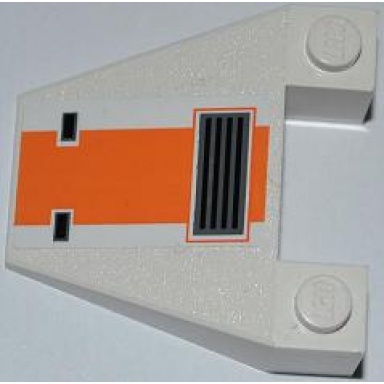 white wedge 4 x 4 taper with sw snowspeeder vent orange stripe pattern sticker - set 8089