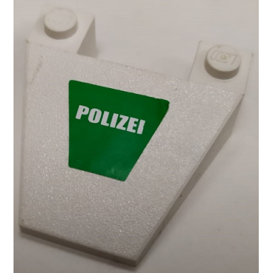 white wedge 4 x 4 taper with white polizei on green background pattern sticker - set 7237