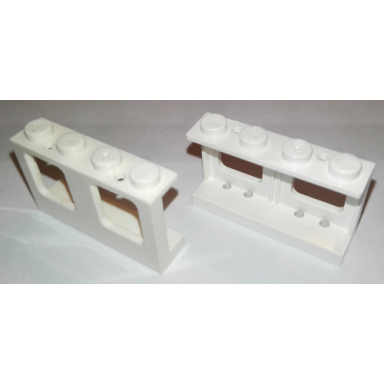 white window 1 x 4 x 2 plane single top hole and double bottom holes for glass