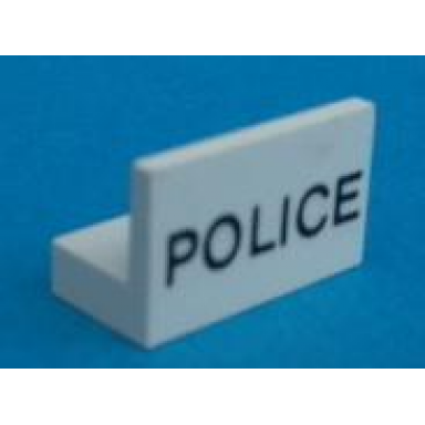 white panel 1 x 2 x 1 with police pattern