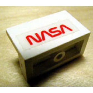 white panel 1 x 2 x 1 with nasa pattern sticker - set 1682