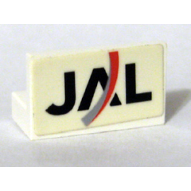 white panel 1 x 2 x 1 with jal logo pattern sticker - set 4032-5