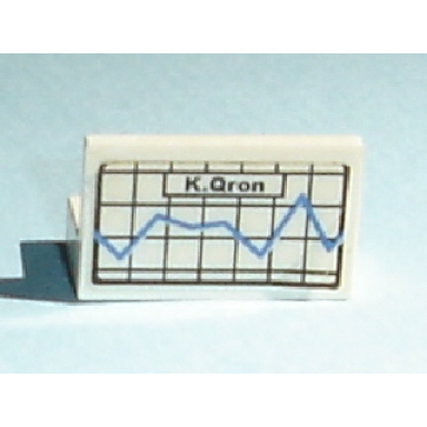 white panel 1 x 2 x 1 with graph and k qron pattern sticker - set 7892