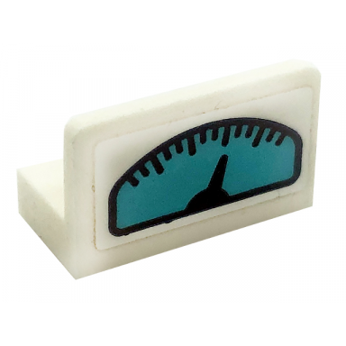 white panel 1 x 2 x 1 with gauge pattern sticker - set 41318