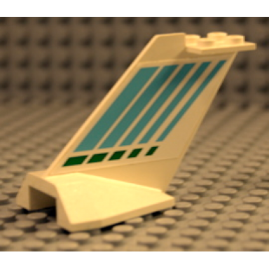 white tail wedge with light blue green stripes pattern on both sides stickers - set 2532