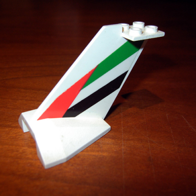 white tail wedge with emirates logo pattern on both sides stickers - set 1973