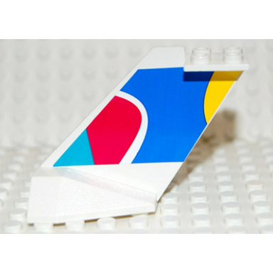 white tail wedge with multicolor abstract pattern on both sides stickers - set 2718
