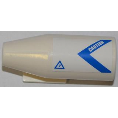 white engine smooth large 2 x 2 thin top plate with blue v-shaped stripe caution and electricity danger sign pattern model right sticker - set 4439