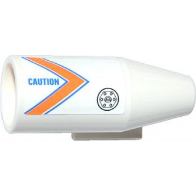 engine smooth large 2 x 2 thin top plate with orange and blue v-shaped stripes caution and filler cap pattern model left side sticker - set 60013