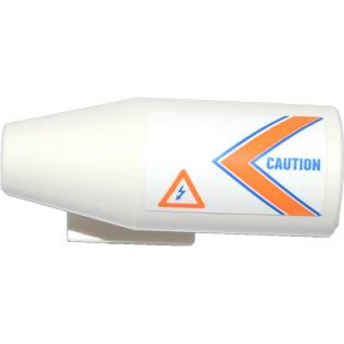 engine smooth large 2 x 2 thin top plate with orange and blue v-shaped stripes caution and danger sign pattern model right sticker - set 60013