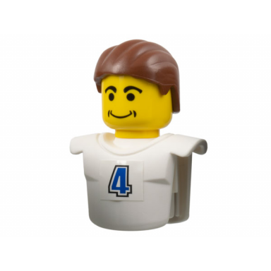 white sports promo figure torso and head assembly mcdonalds set 1 7923 with blue number 4 pattern sticker - set 7923