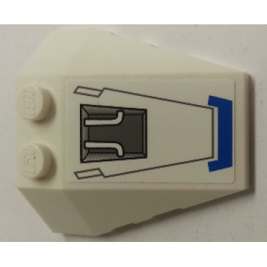 white wedge 4 x 4 triple with stud notches with sw engine vent hole pattern sticker - set 9525