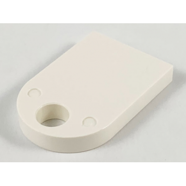 white tile modified 3 x 2 with hole