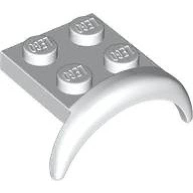 white vehicle mudguard 3 x 3 x 1 with arch round