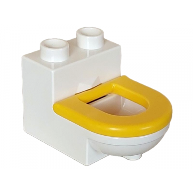 white duplo furniture toilet with yellow seat 4911 4912