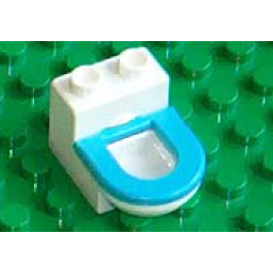 white duplo furniture toilet with medium blue seat 4911 4912