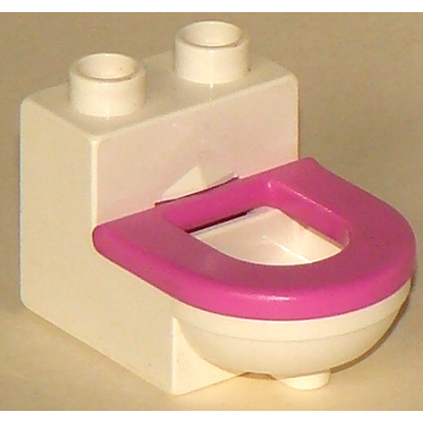 white duplo furniture toilet with dark pink seat 4911 4912