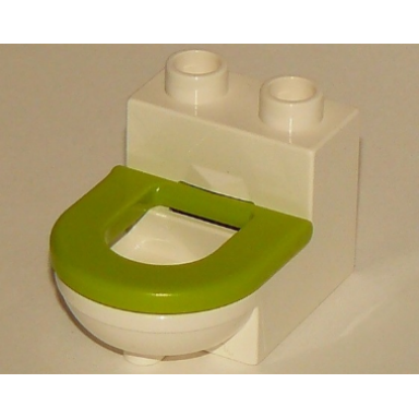 white duplo furniture toilet with lime seat 4911 4912