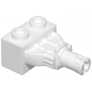 white technic brick modified 1 x 2 with rotation joint pin