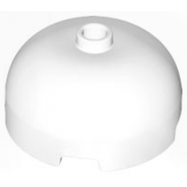 white brick round 3 x 3 x 1 1 3 dome top - open stud