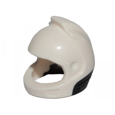 white minifigure headgear helmet space city astronaut with molded black neck base pattern