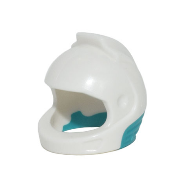 white minifigure headgear helmet space city astronaut with molded dark turquoise neck base pattern