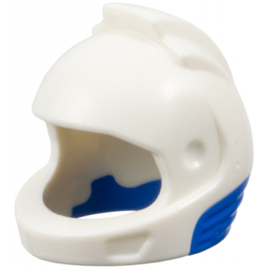 white minifigure headgear helmet space city astronaut with molded blue neck base pattern