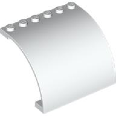 white panel 6 x 5 x 3 1 3 curved top