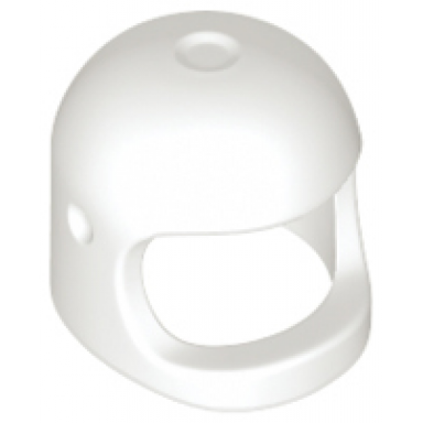 white minifigure headgear helmet space town with thick chin strap - with visor dimples reissue with top dimple