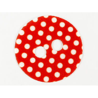 white minifigure skirt cloth round with white polka dots on red background pattern