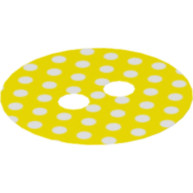white minifigure skirt cloth round with white polka dots on yellow background pattern