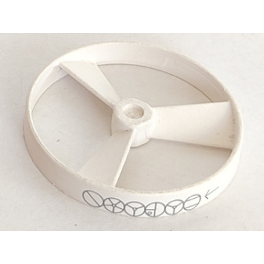 white bionicle rhotuka spinner propeller rotor with engraved code on side pattern