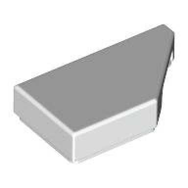 white tile modified 1 x 2 wedge right