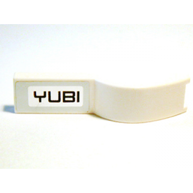 white vehicle mudguard 1 x 4 1 2 with yubi pattern model left side sticker - set 8149