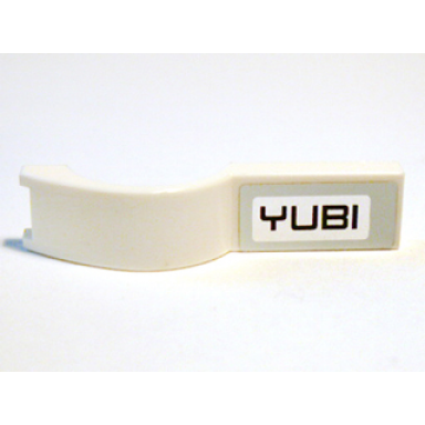 white vehicle mudguard 1 x 4 1 2 with yubi pattern model right side sticker - set 8149