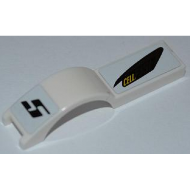 white vehicle mudguard 1 x 4 1 2 with black number 5 and cellfish pattern model left side sticker - set 8149