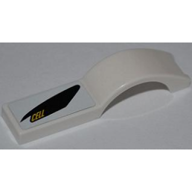 white vehicle mudguard 1 x 4 1 2 with cellfish pattern model right side sticker - set 8149
