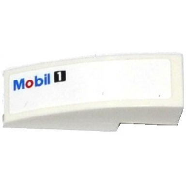 white slope curved 3 x 1 with mobil 1 pattern model right side sticker - set 75912