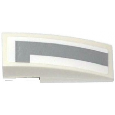 white slope curved 3 x 1 with angled light bluish gray stripe pattern model left side sticker - set 75912